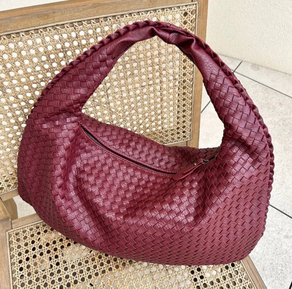 Katriel Braided Handbag for Women – Chic Vegan-Leather Design with Spacious Interior and Zip Fastening