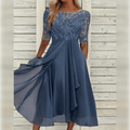 Katriel Refined Women's Dress – Long Dress in Lightweight Chiffon with a Graceful Drape