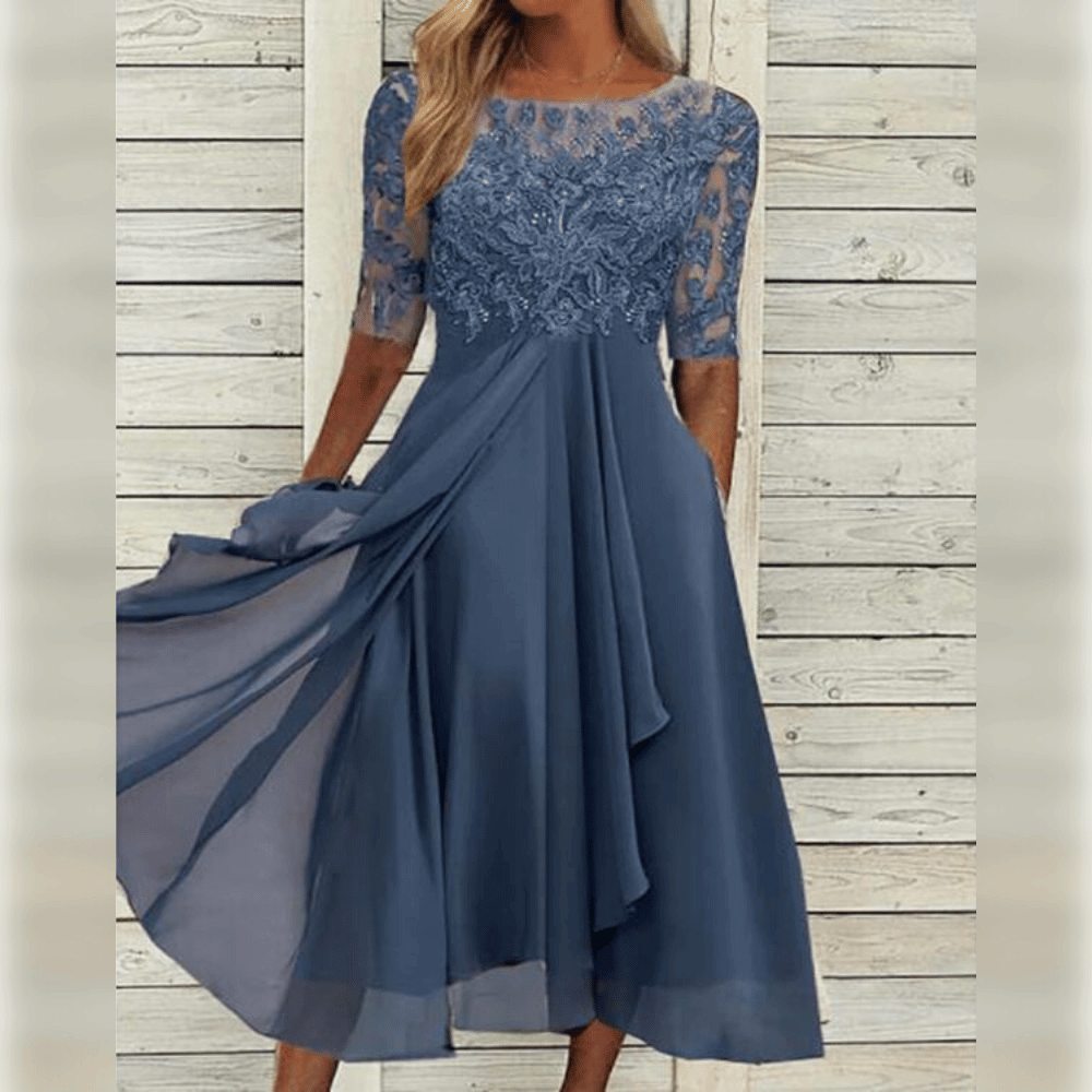 Katriel Refined Women's Dress – Long Dress in Lightweight Chiffon with a Graceful Drape