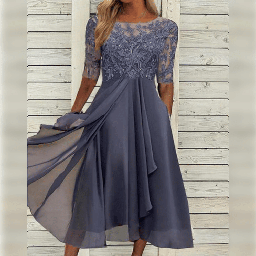 Katriel Refined Women's Dress – Long Dress in Lightweight Chiffon with a Graceful Drape