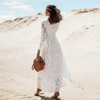 Jaxon Women's Dress – Full-Length Sleeves, Flowing Silhouette & Artsy Boho Accents