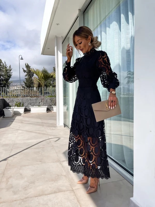 Mireille Refined Women's Dress – Lace Dress with Full-Length Sleeves for a Chic Night Out