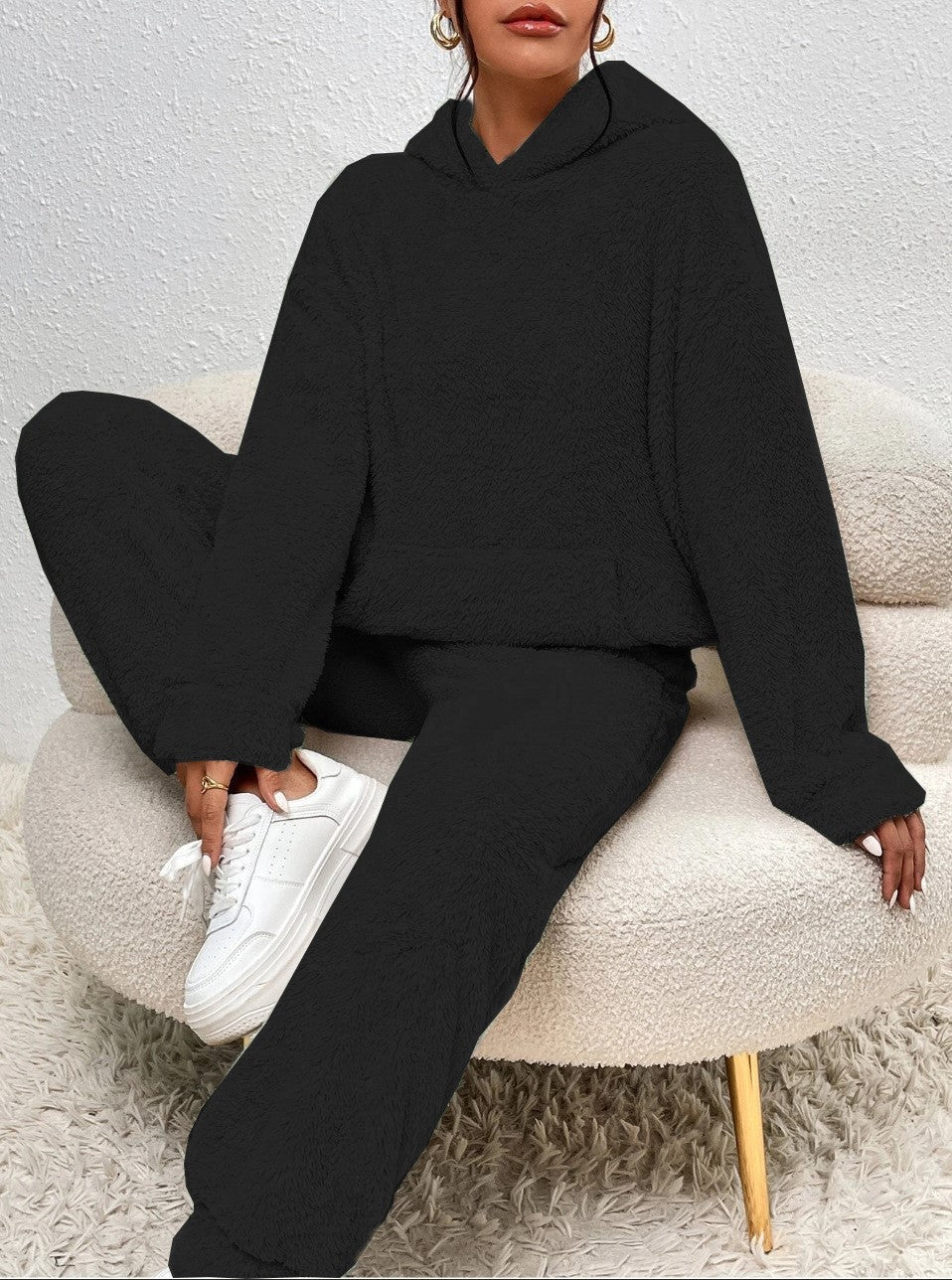 Ravenna Women's Set – Gentle Fleece Loungewear with Cozy Hoodie & Jogger