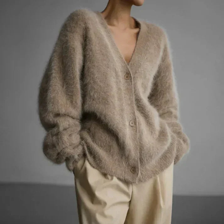 Liora Women's Cashmere Sweater – Relaxed Refined Cardigan & Timeless Cozy Comfort