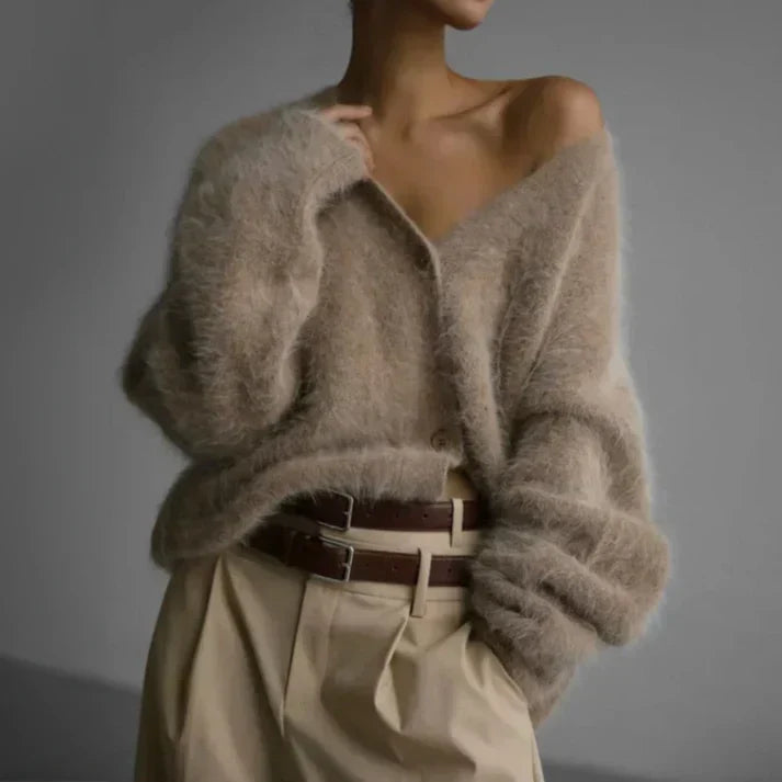 Liora Women's Cashmere Sweater – Relaxed Refined Cardigan & Timeless Cozy Comfort