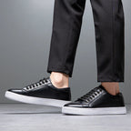 Sable Men's Leather Sneakers – Sleek Genuine Leather Sneakers with a Cushioned Sole and Timeless Design