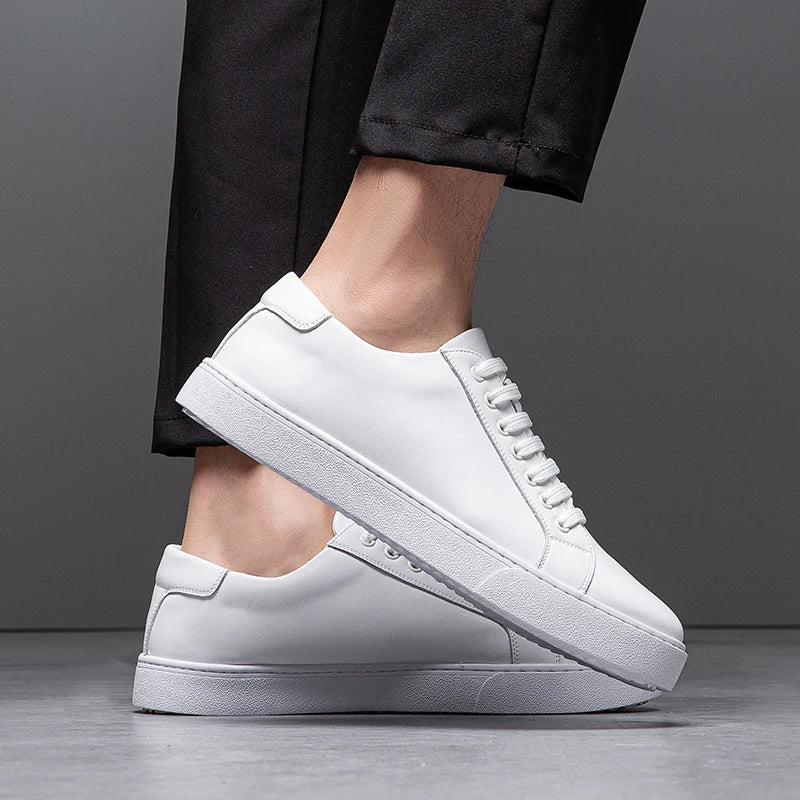 Sable Men's Leather Sneakers – Sleek Genuine Leather Sneakers with a Cushioned Sole and Timeless Design