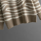 Marisela Women's Cashmere Set – Chic Zebra-Print Design, Gentle & Cozy
