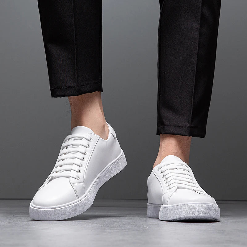 Sable Men's Leather Sneakers – Sleek Genuine Leather Sneakers with a Cushioned Sole and Timeless Design
