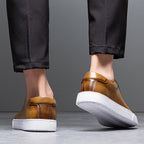 Sable Men's Leather Sneakers – Sleek Genuine Leather Sneakers with a Cushioned Sole and Timeless Design