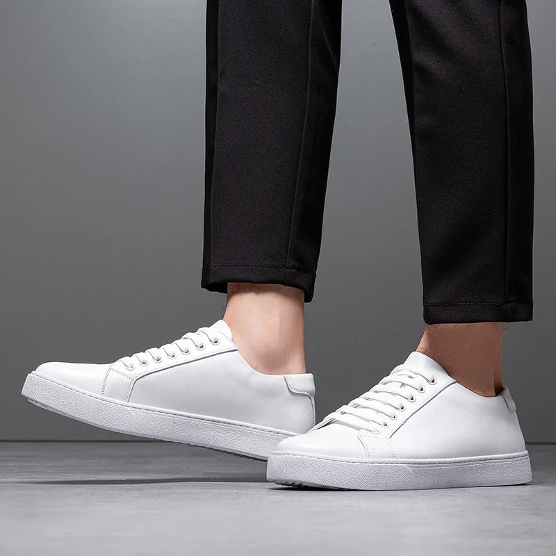 Sable Men's Leather Sneakers – Sleek Genuine Leather Sneakers with a Cushioned Sole and Timeless Design