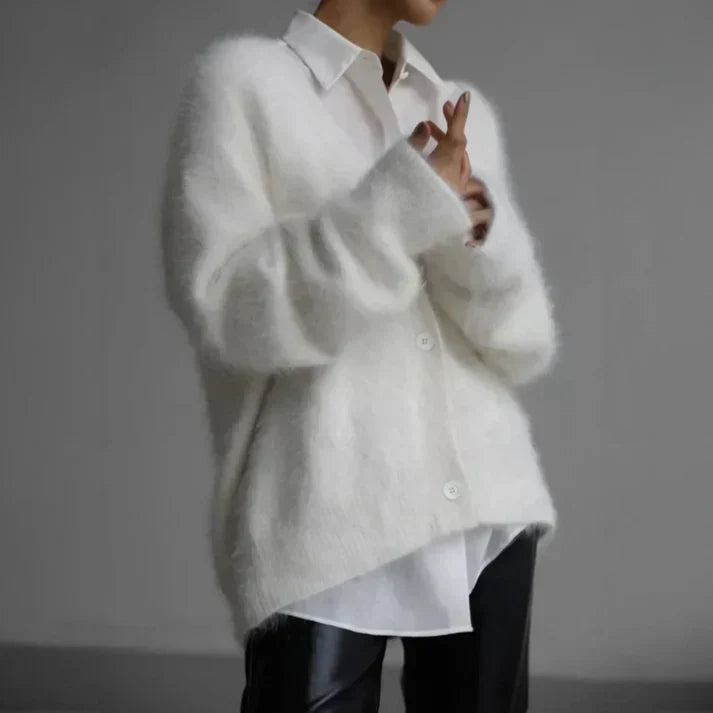 Liora Women's Cashmere Sweater – Relaxed Refined Cardigan & Timeless Cozy Comfort