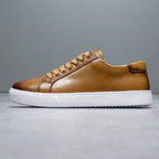 Sable Men's Leather Sneakers – Sleek Genuine Leather Sneakers with a Cushioned Sole and Timeless Design