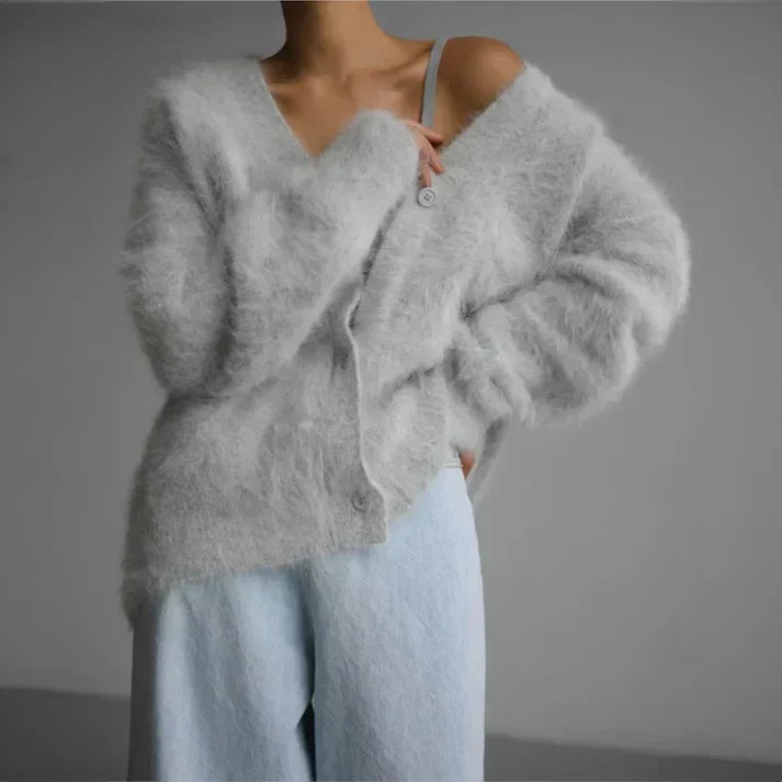 Liora Women's Cashmere Sweater – Relaxed Refined Cardigan & Timeless Cozy Comfort