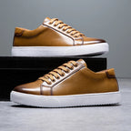 Sable Men's Leather Sneakers – Sleek Genuine Leather Sneakers with a Cushioned Sole and Timeless Design
