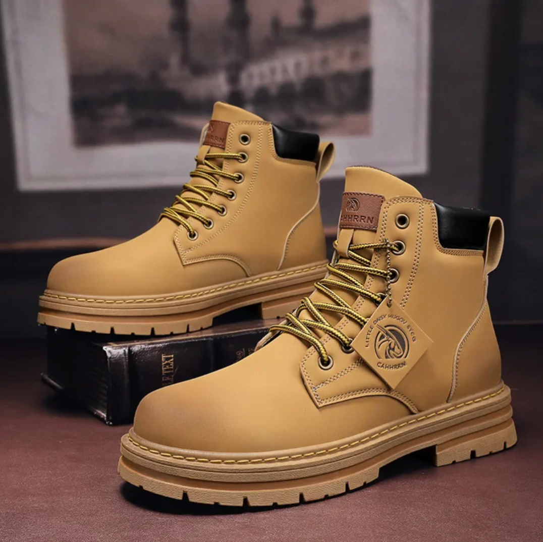 Nadette Men's Lace-Up Boots – Rugged Leather Shoes with Non-Slip Sole & Premium Comfort