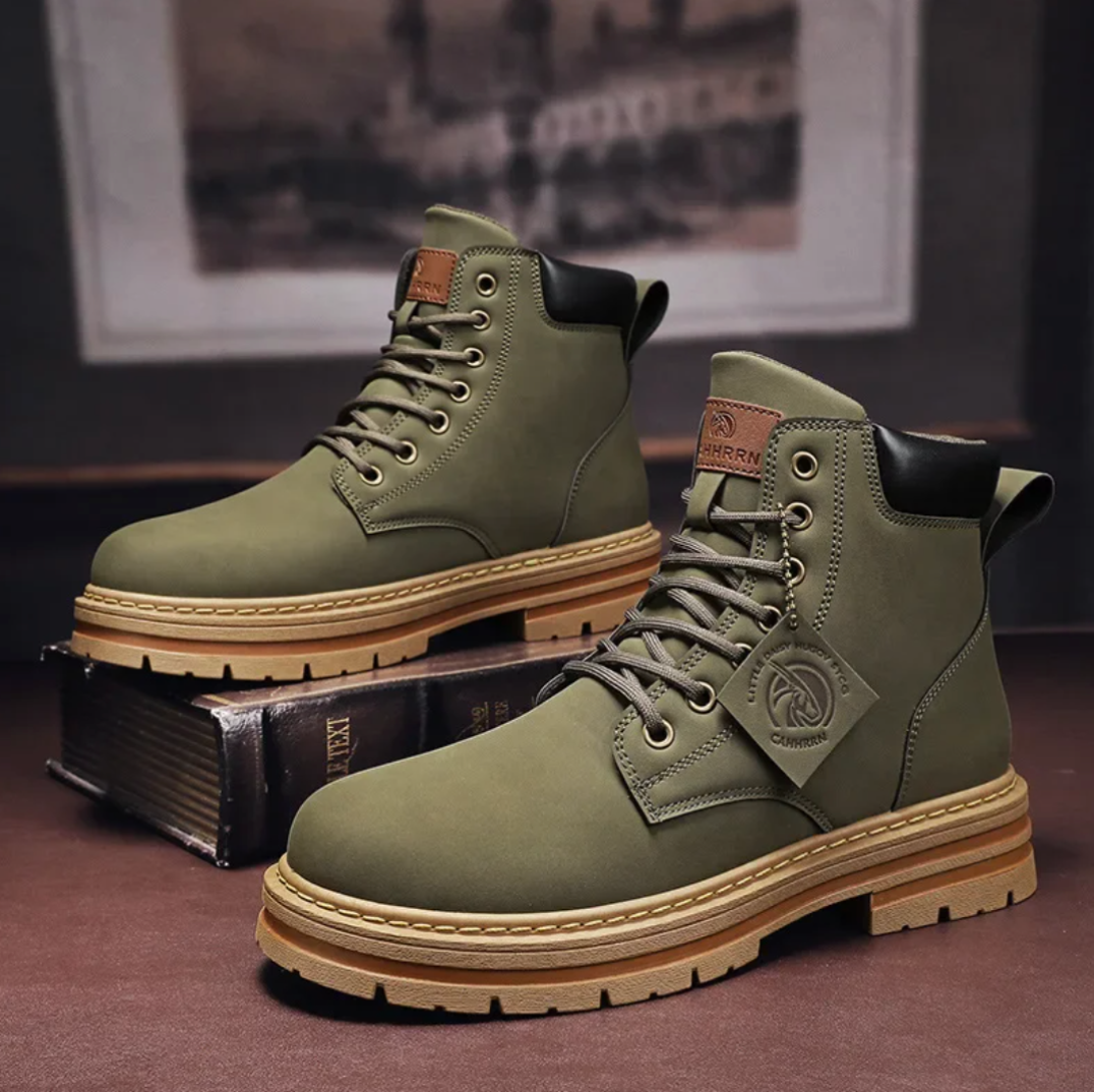 Nadette Men's Lace-Up Boots – Rugged Leather Shoes with Non-Slip Sole & Premium Comfort