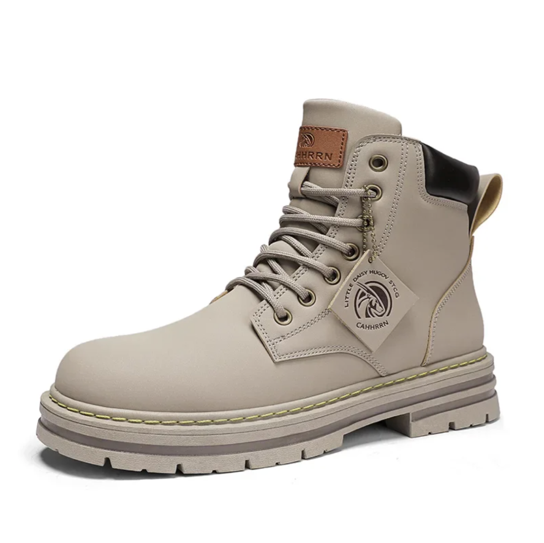 Nadette Men's Lace-Up Boots – Rugged Leather Shoes with Non-Slip Sole & Premium Comfort
