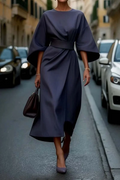 Rowan Women's Refined Dress – Feminine Design with Balloon Sleeves and Adjustable Fitted Waist