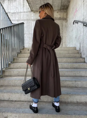 Soren Women's Long Coat – Sophisticated Winter Trench with Belt & Cozy Lining