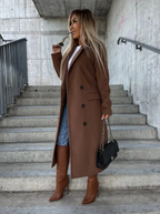 Soren Women's Long Coat – Sophisticated Winter Trench with Belt & Cozy Lining