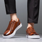 Sable Men's Leather Sneakers – Sleek Genuine Leather Sneakers with a Cushioned Sole and Timeless Design