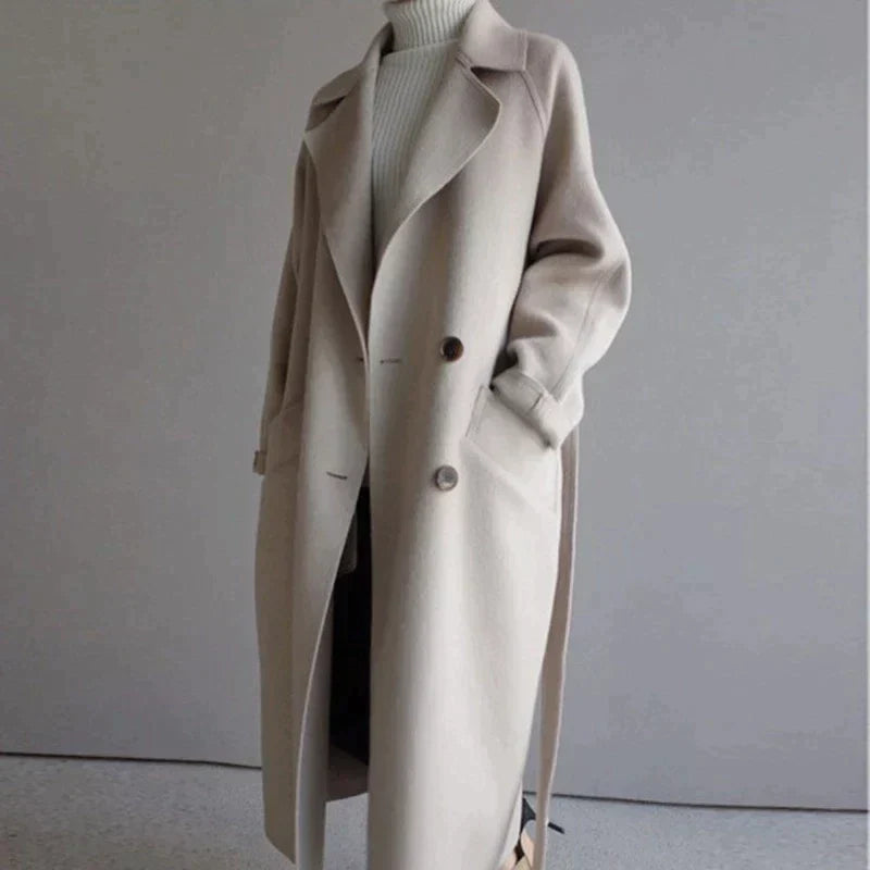 Maddox Women's Long Wool Coat – Stylish & Cozy Timeless Winter Coat