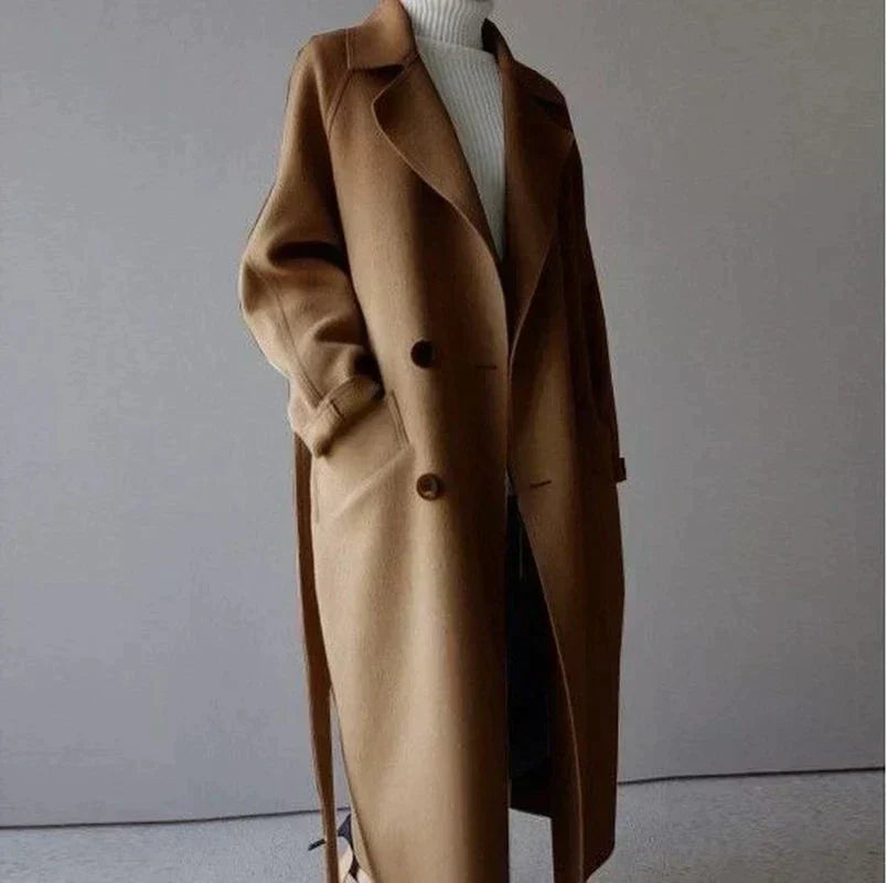 Maddox Women's Long Wool Coat – Stylish & Cozy Timeless Winter Coat