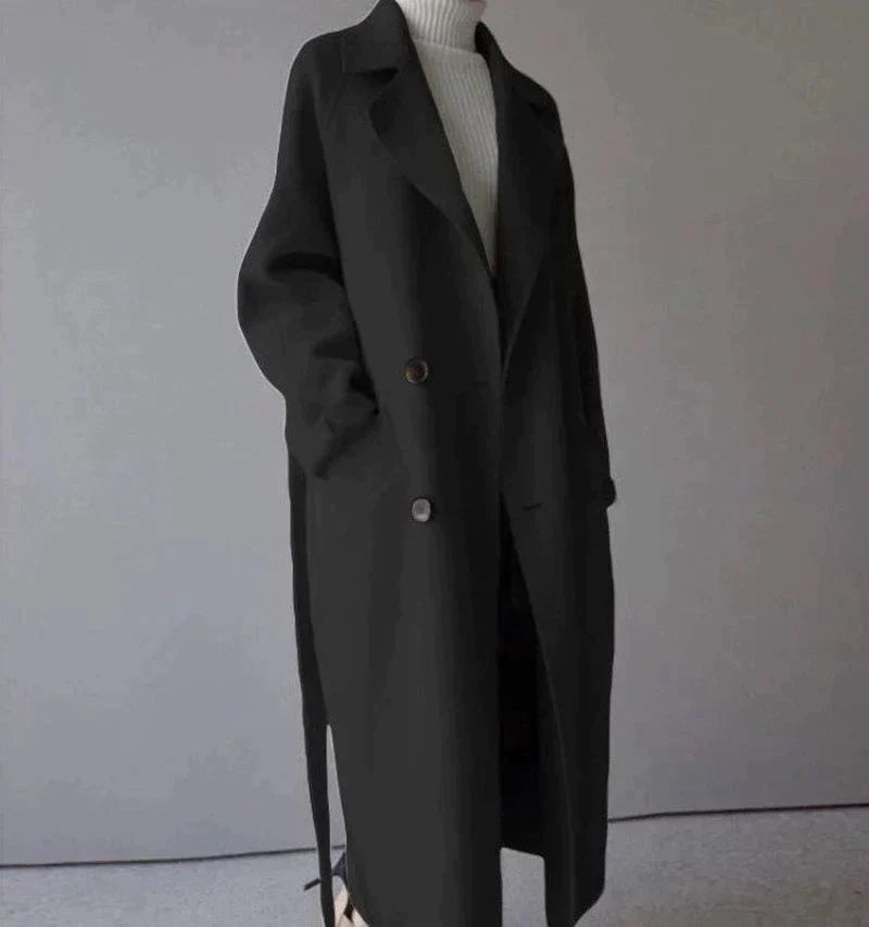 Maddox Women's Long Wool Coat – Stylish & Cozy Timeless Winter Coat