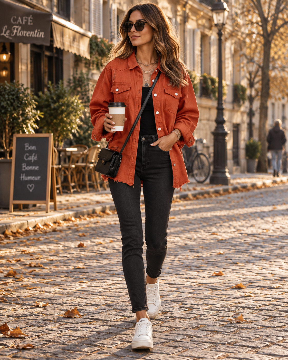 Quenna Women's Oversized Denim Jacket – Boyfriend Fit, Button-Up Front & Deep Handy Pockets