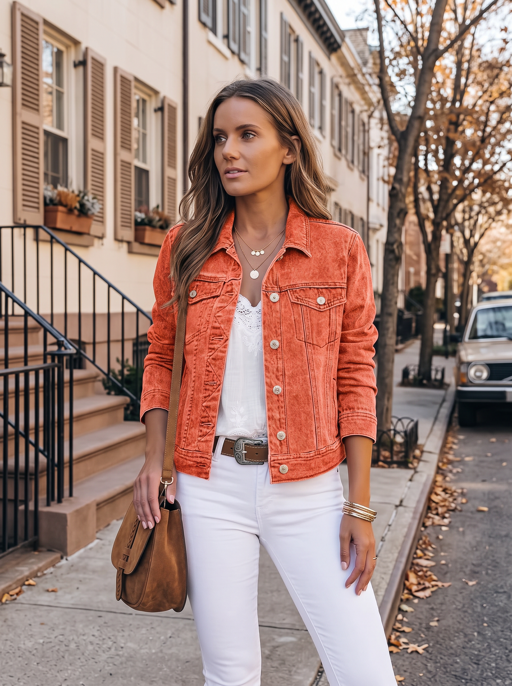 Quill Women's Denim Jacket – Button-Up Front, Western Style & 4 Handy Pockets