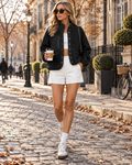 Faye Women's Fleece Teddy Jacket – Button-Up Front, Zippered Pockets & Elastic Cuffs