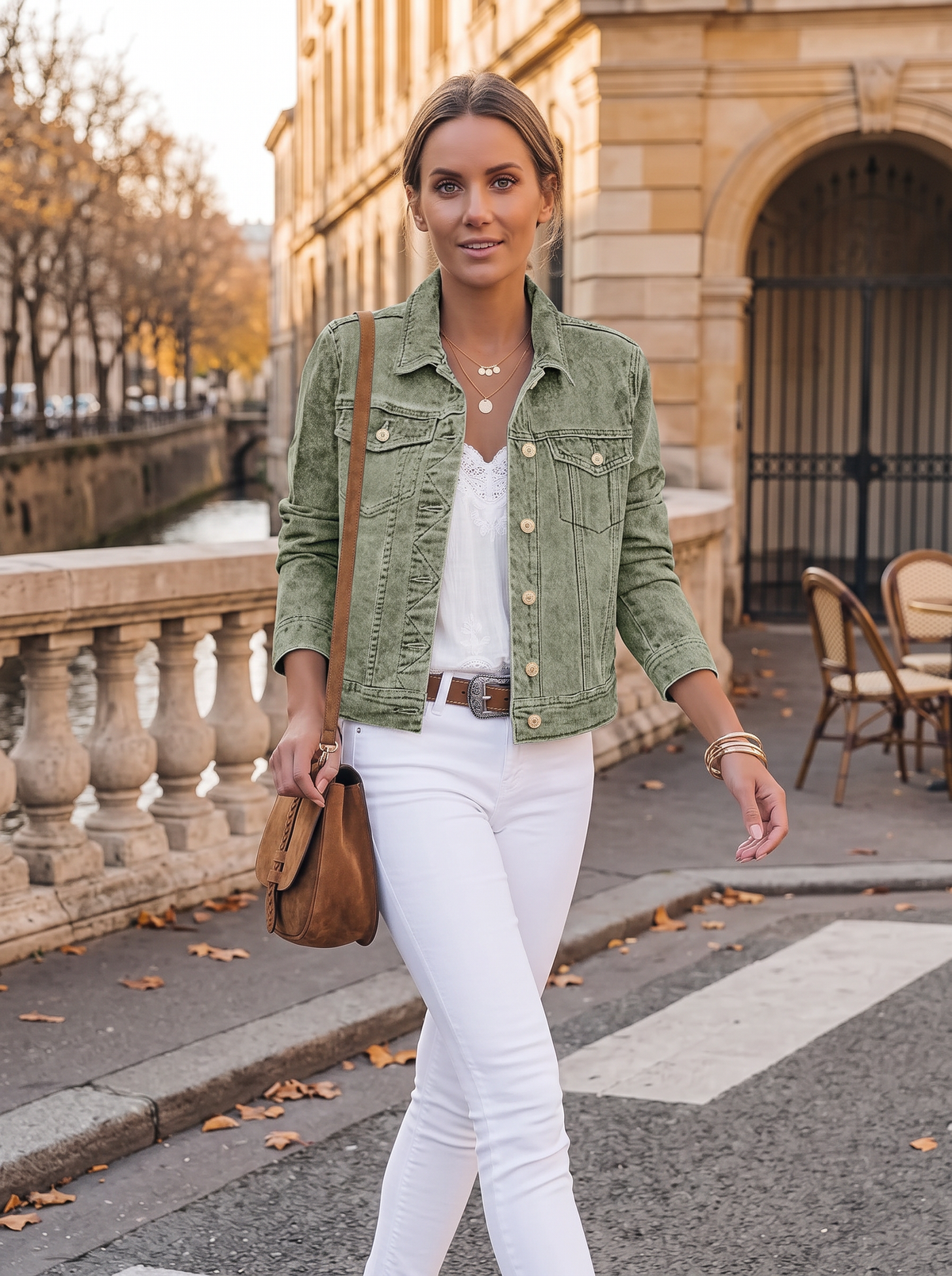 Quill Women's Denim Jacket – Button-Up Front, Western Style & 4 Handy Pockets