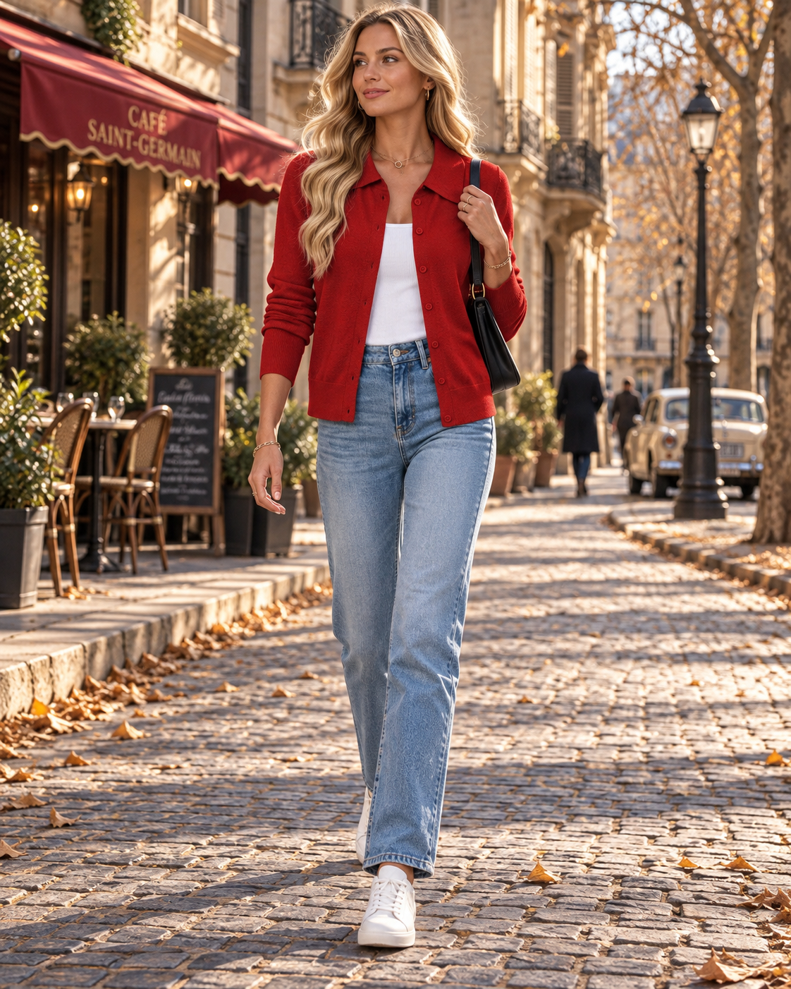 Halsey Women's Wool-Blend Cardigan – Notched Lapel, Button-Up Front & Ribbed Cuffs