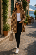 Harlow Women's Colourblock With Hood Cardigan – Open-Front Design, Full-Length Sleeves & Comfortable Fit