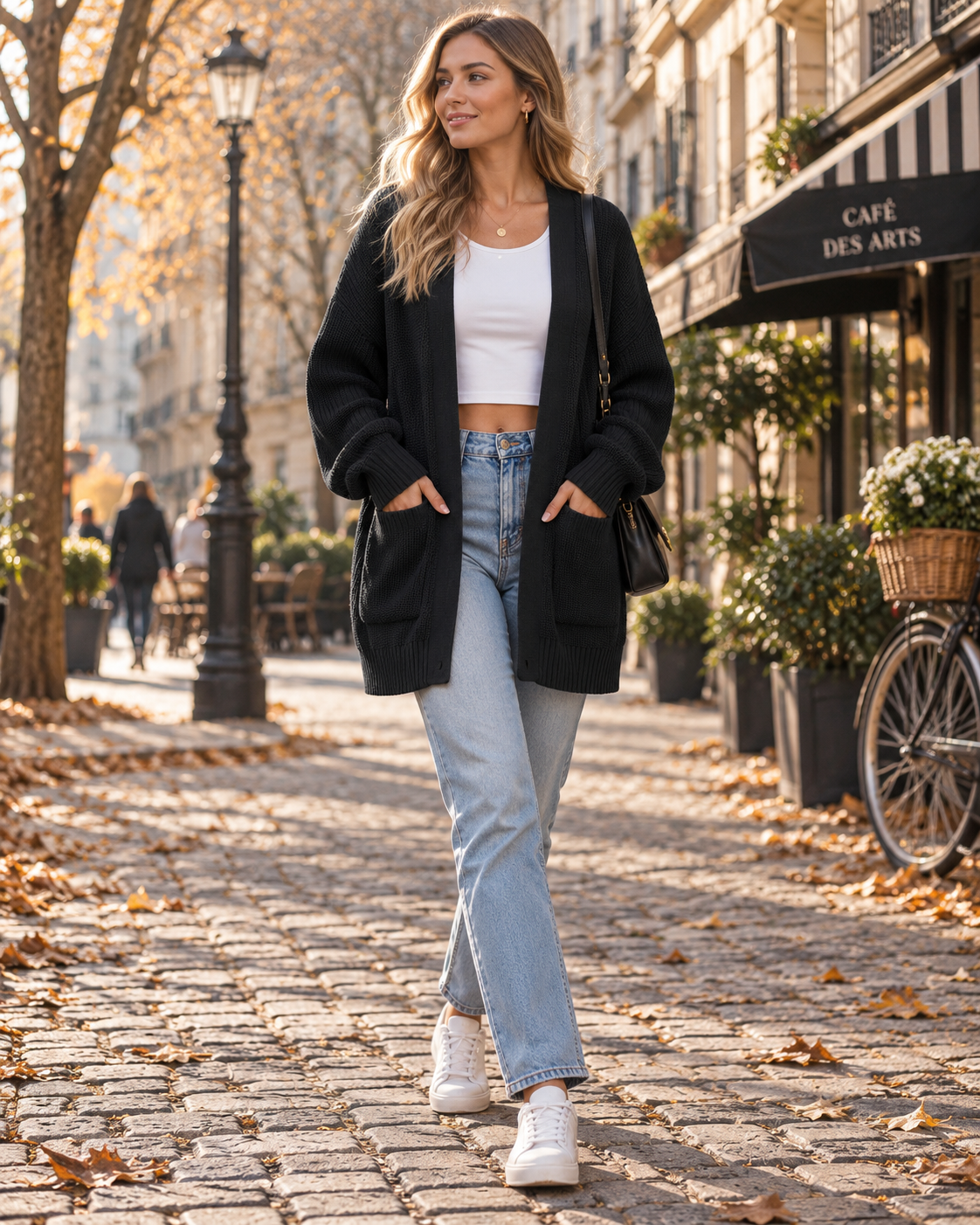 Rosalind Women's Oversized Knit Cardigan – Open-Front Design, Dropped-Shoulder Design & Patch Handy Pockets