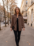 Quenna Women's Oversized Denim Jacket – Boyfriend Fit, Button-Up Front & Deep Handy Pockets
