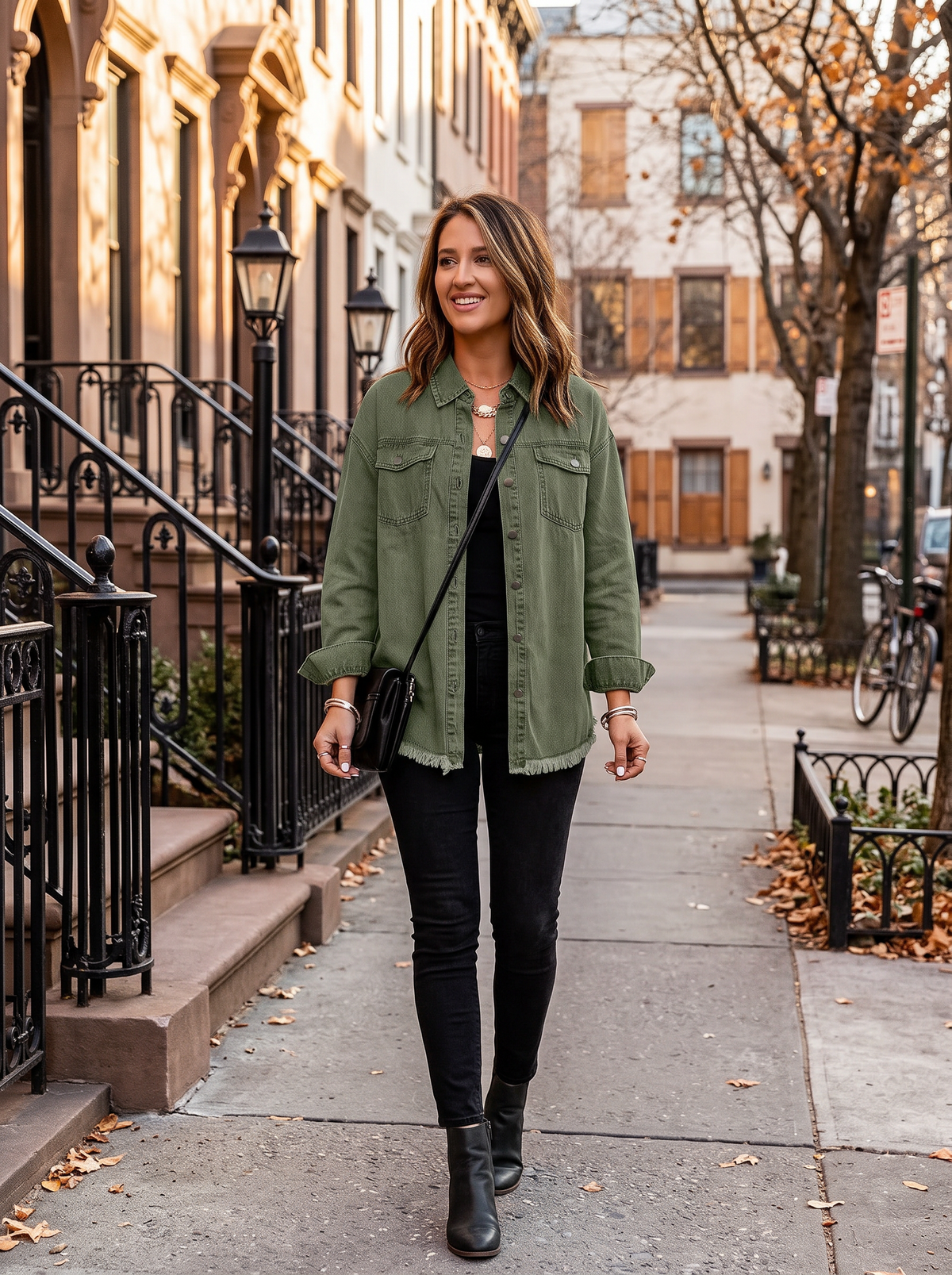 Quenna Women's Oversized Denim Jacket – Boyfriend Fit, Button-Up Front & Deep Handy Pockets