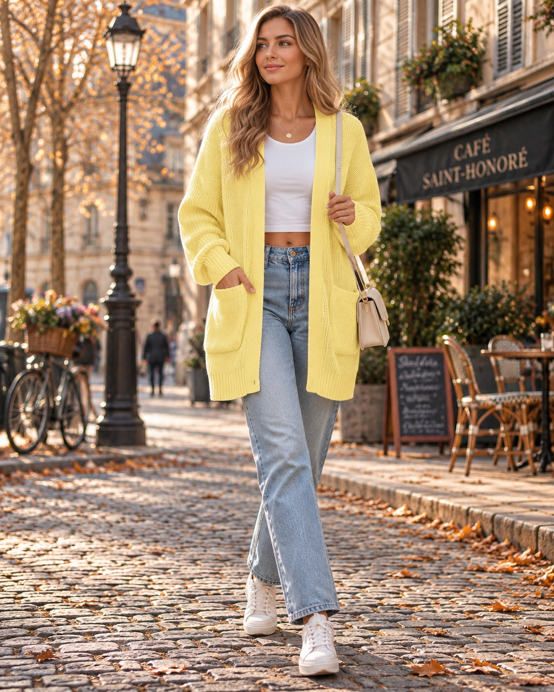 Rosalind Women's Oversized Knit Cardigan – Open-Front Design, Dropped-Shoulder Design & Patch Handy Pockets