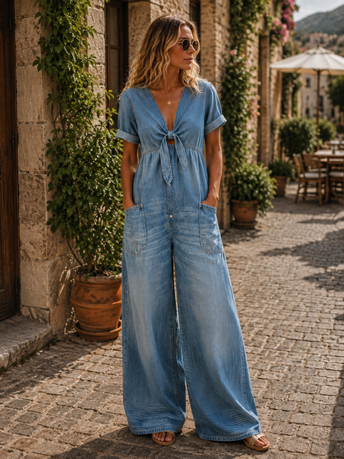 Barrick Women's Denim Jumpsuit – Gentle Fabric, Flattering Fit & Versatile Style