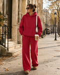 Esme Women's Fleece Lounge Set – Oversized Hoodie & Wide-Leg Pants with Handy Pockets