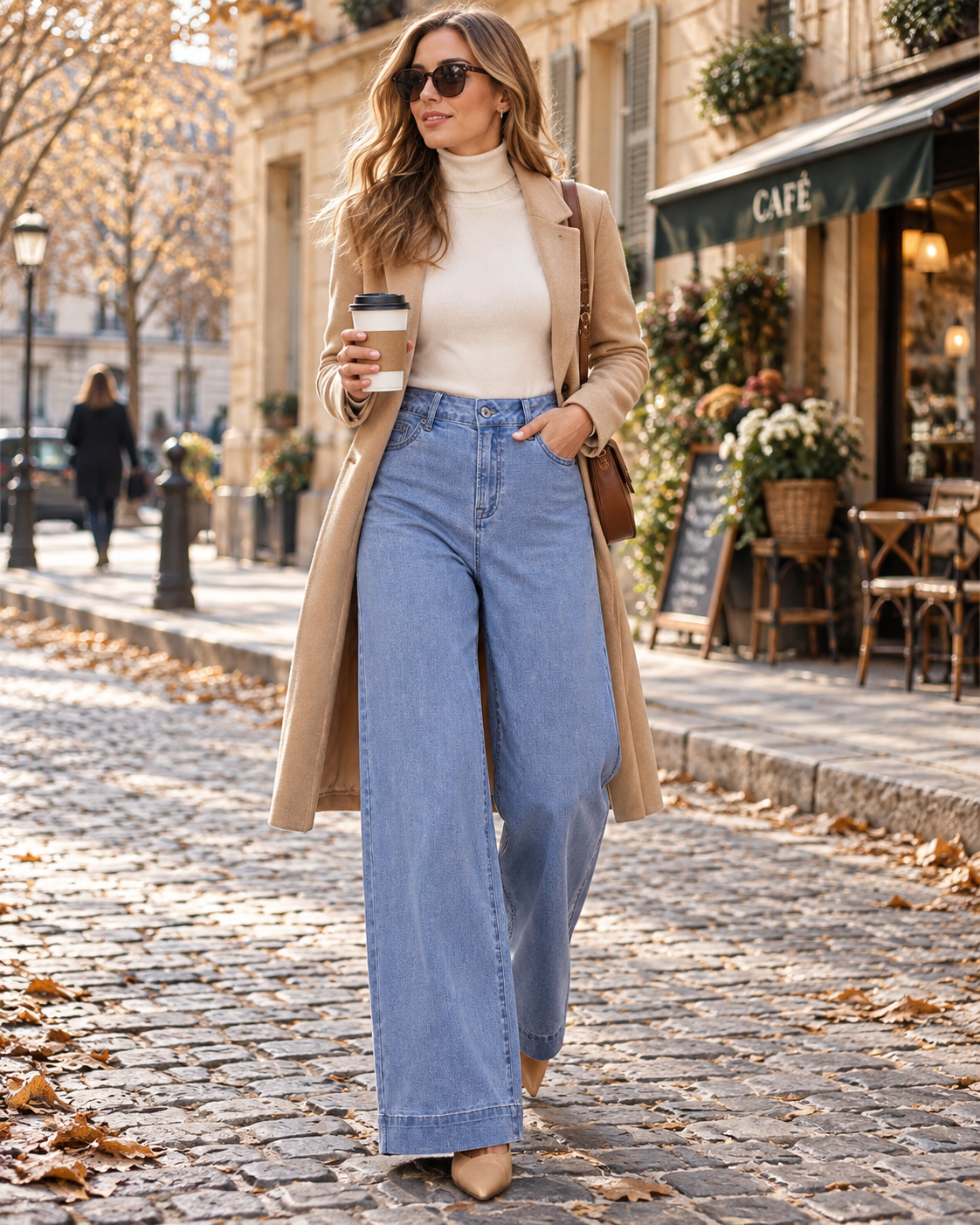 Juniper Women's High-Waisted Jeans – Straight Wide Leg, Stretch Denim & 5 Handy Pockets