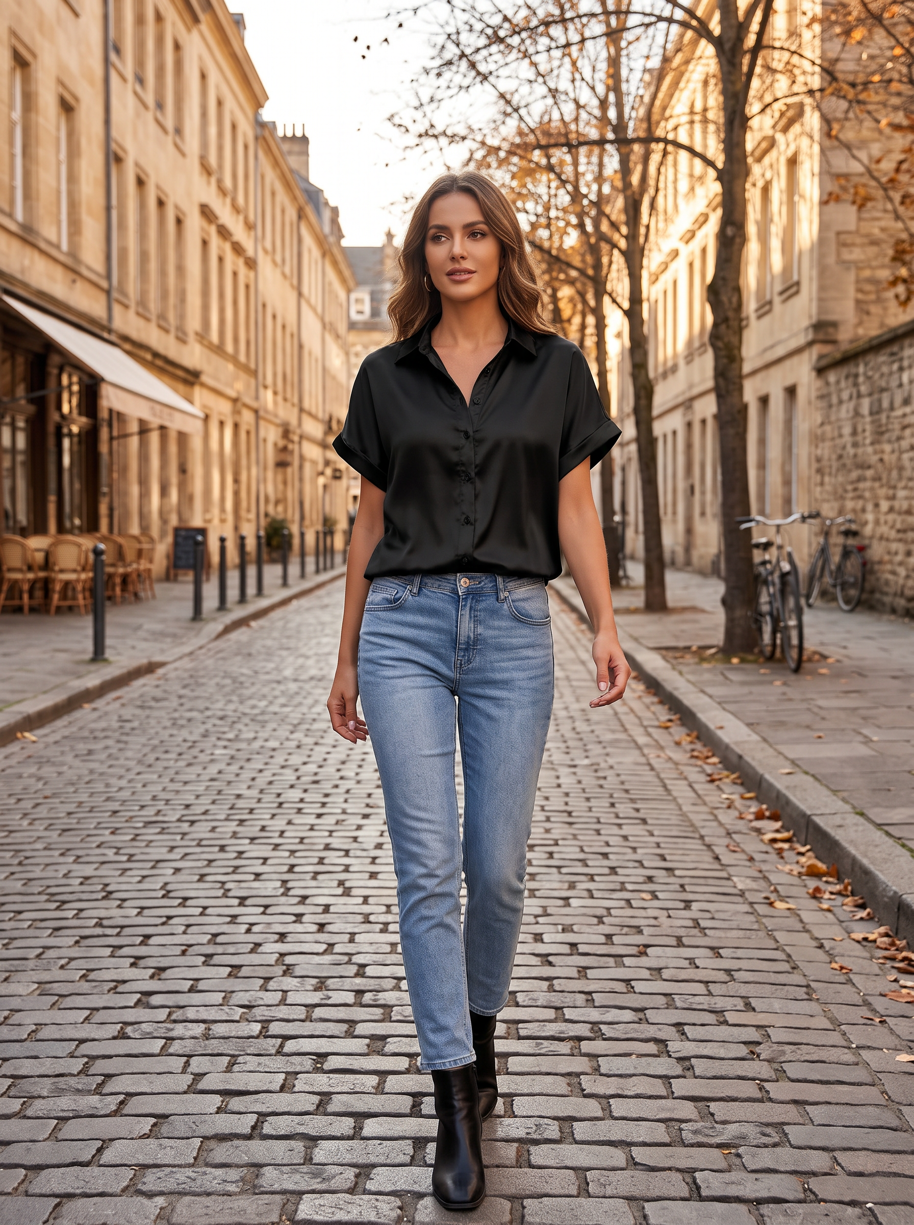 Wynne Women's Satin Shirt – Tailored Fit, Button-Up Front & Lightweight Sheen