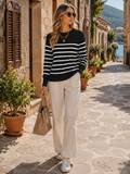 Corinne Women's Crewneck Sweater – Plush Stretch Knit, Full-Length Sleeves & Easy Fit