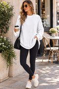 Percival Women's Fleece Sweatshirt – Round Neckline, Dropped-Shoulder Design & Easy Fit