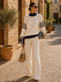 Esme Women's Colourblock Sweater – Mandarin Collar, Balloon Sleeves & Easy Fit