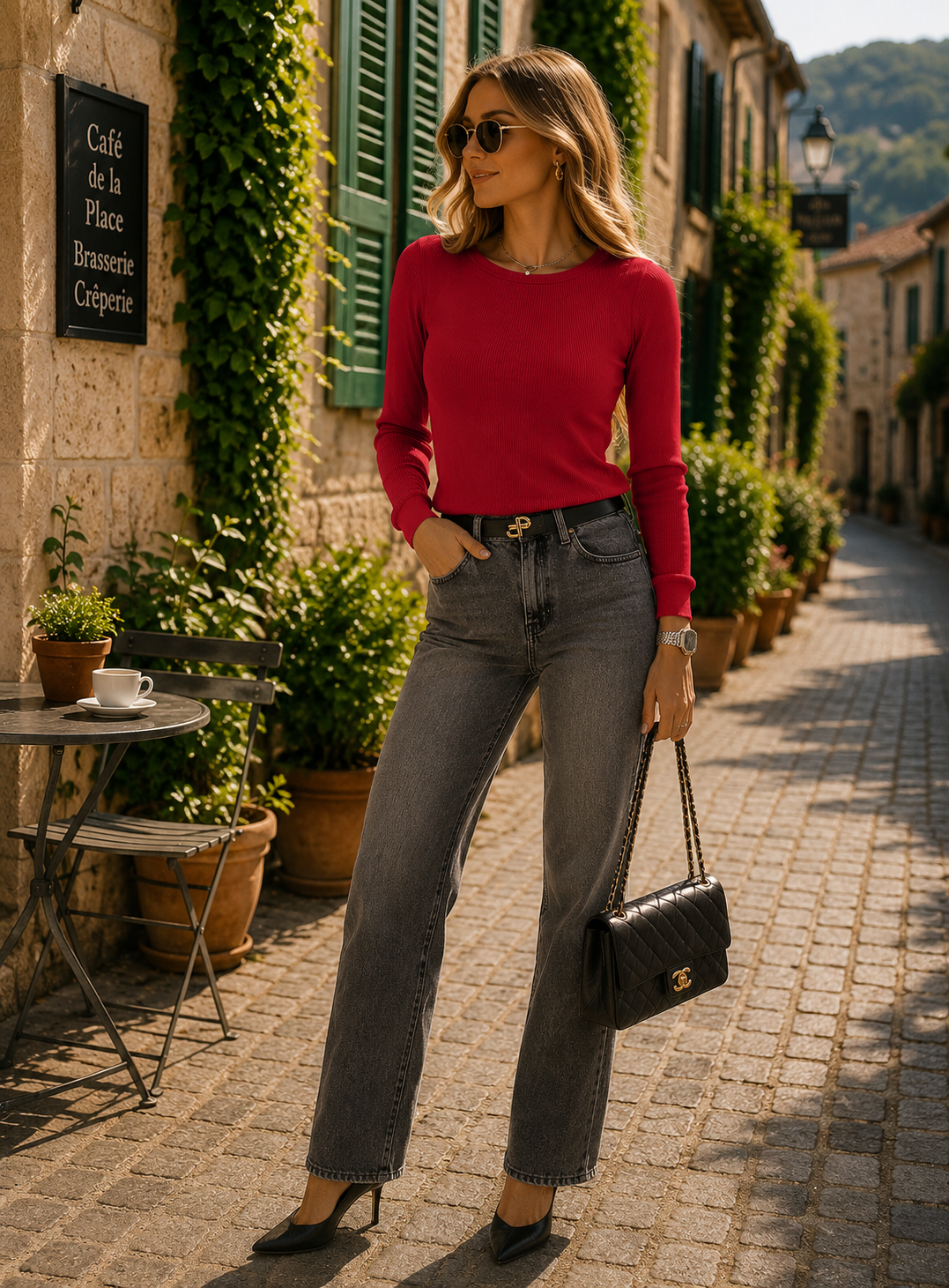 Quila Women's Crewneck Top – Full-Length Sleeves, Fitted Silhouette & Flexible Fabric