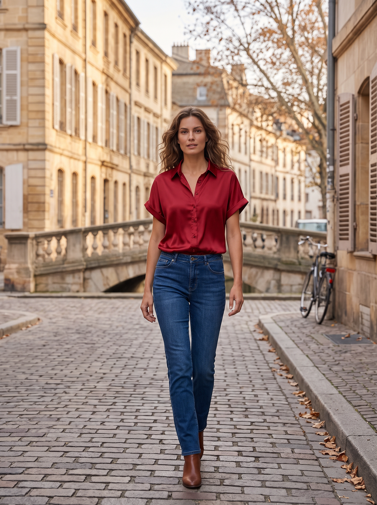 Wynne Women's Satin Shirt – Tailored Fit, Button-Up Front & Lightweight Sheen