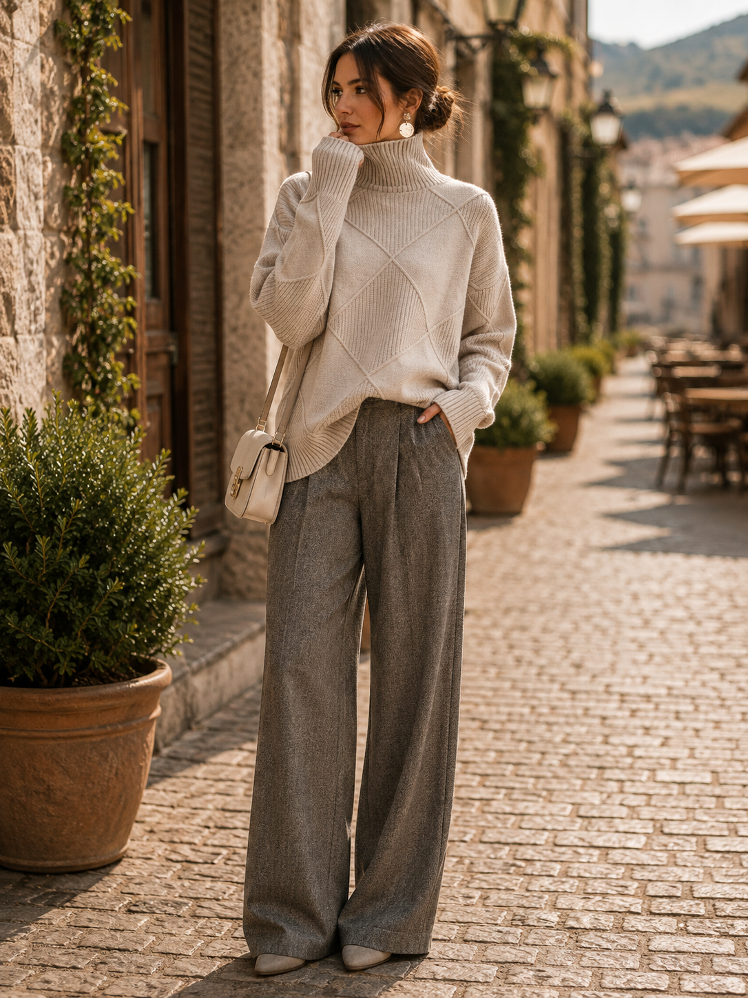 Quill Women's Oversized Turtleneck Sweater – Thick Knit, Wool Blend & Relaxed Silhouette
