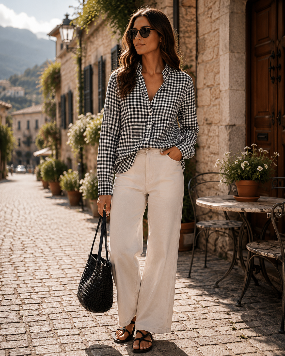 Emrys Women's Ruffle Collar Blouse – V-Neckline, Button-Up Front & Tailored Fit